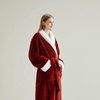 Roupão de lã de pelúcia luxuoso para homens e mulheres – Robe longo macio, quente e aconchegante com gola xale 