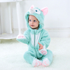Adorável macacão kigurumi de pelúcia com capuz para bebês, macacão para crianças custome 