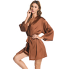 Pijama de cetim feminino macio e sedoso de poliéster lingerie