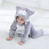 Adorável macacão kigurumi de pelúcia com capuz para bebês, macacão para crianças custome 