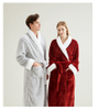 Roupão de lã de pelúcia luxuoso para homens e mulheres – Robe longo macio, quente e aconchegante com gola xale 