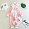Bebê Kigurumi de pelúcia com capuz de lã Oeko-tex com tema animal