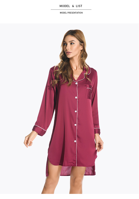 Pijama de cetim sexy e elegante de poliéster feminino, roupa de dormir macia e sedosa, bom para roupa íntima 