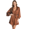 Pijama de cetim feminino macio e sedoso de poliéster lingerie