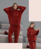 Loungewear unissex de duas peças de lã ultramacia