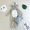 Kigurumi de tecido certificado Oeko-tex de pelúcia com capuz para bebê com tema animal combina com garrafa de água quente morna 