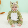 Conjunto de pijama de flanela coral sherpa com tema animal premium, conjunto de pijama kigurumi para crianças e bebês, quente, aconchegante e divertido, elegante, cosplay 