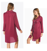 Pijama de cetim sexy e elegante de poliéster feminino, roupa de dormir macia e sedosa, bom para roupa íntima 