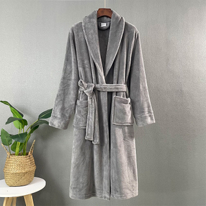 Robe de lã coral de flanela para hotel de luxo personalizado masculino