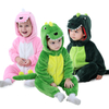 Adorável macacão de dinossauro com capuz de pelúcia de lã para bebês custome 