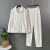 Conjunto de pijamas de lã com certificação Oeko-tex estampado com zíper estrela e punho