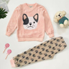 Conjunto de pijama de lã infantil adorável com tema de animal para dormir infantil 