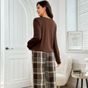 Pijama de desgaste noturno feminino de lã escovada DTY personalizado para noites relaxantes em casa, impresso ou em cor sólida