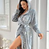 Robe feminino de microfibra de luxo com waffle personalizado