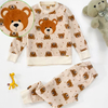 Conjunto de pijama de lã infantil adorável com tema de animal para dormir infantil 