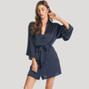 Pijama de cetim macio e sedoso de poliéster, bom para dormir, pijama relaxante, elegante e atraente em casa 