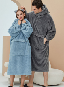 Loungewear com capuz de lã grande e ultramacio para homens e mulheres