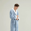 Roupão de lã de pelúcia luxuoso para homens e mulheres – Robe longo macio, quente e aconchegante com gola xale 
