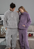 Loungewear unissex de duas peças de lã ultramacia