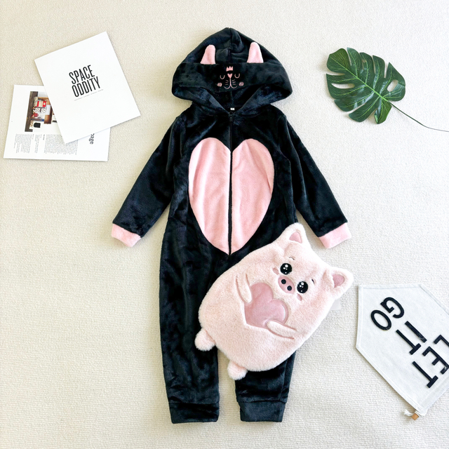 Bebê Kigurumi de pelúcia com capuz de lã Oeko-tex com tema animal